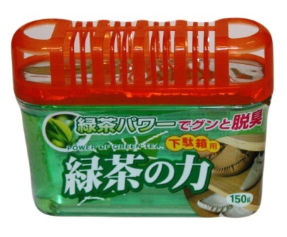KOKUBO Дезодорант-поглотитель неприятных запахов, экстракт зелёного чая, для обувных шкафов,150 г