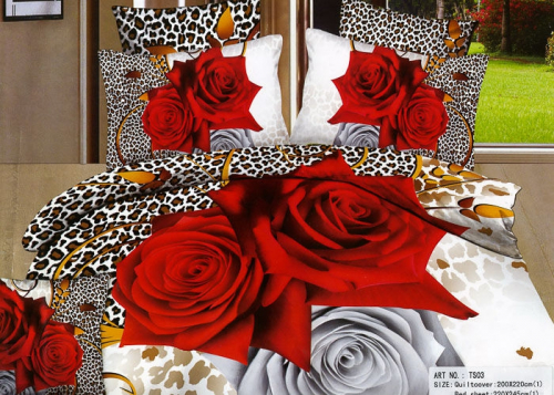 Постельное белье из Сатина Люкс Тигровая роза
