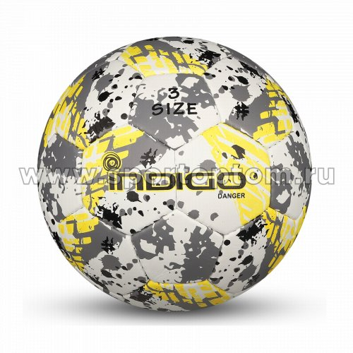 Мяч футбольный №3 INDIGO DANGER тренировочный (PU 1.2мм) Юниор IN032