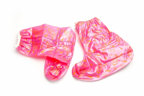 Чехлы грязезащитные для женской обуви - сапожки, размер M, цвет розовый (PVC Rain High Boots, size M, pink color)