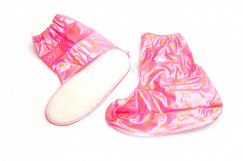 Чехлы грязезащитные для женской обуви - сапожки, размер M, цвет розовый (PVC Rain High Boots, size M, pink color)