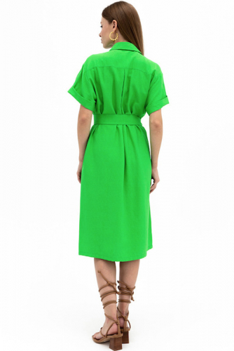 Ст.цена 2990р Платье-рубашка 65081 зелёный