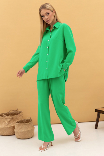 Ст.цена 5190р Рубашка и брюки 65108 зелёный