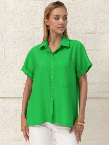 Ст.цена 2490р Рубашка 65080 зелёный
