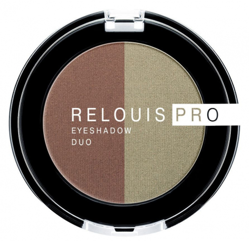 RELOUIS/Тени д/век Pro Eyeshadow DUO 3г №110 green tea/cinnamon
