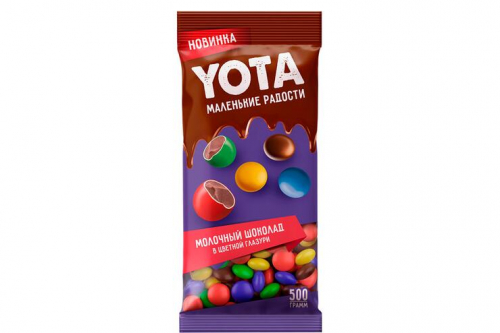 «Yota», драже молочный шоколад в цветной глазури (упаковка 0,5 кг)