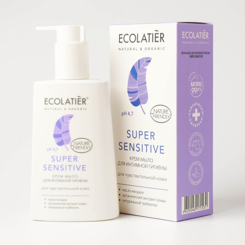 Ecolatier Inspirat Мыло-крем для интимной гигиены Super Sensitive для чувствительной кожи 250мл с дозатором 171531