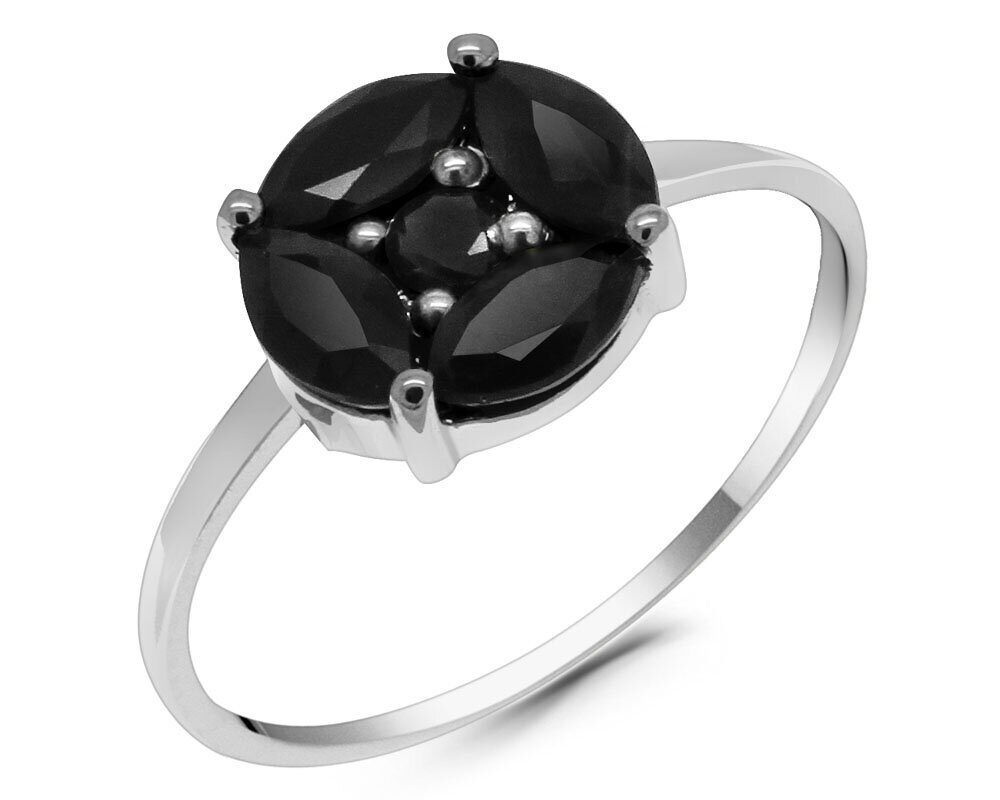 Кольцо из серебра сапфир корунд, Благодать2