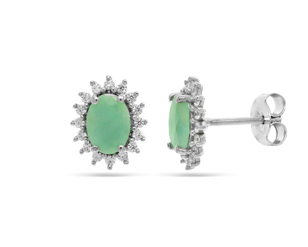 Серьги из серебра изумруд берилл, Вива