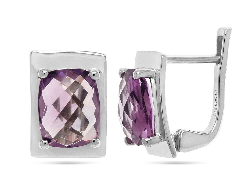 Серьги из серебра аметист, Клюква