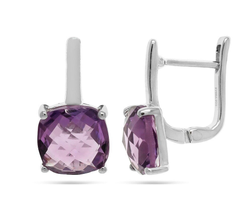 Серьги из серебра аметист, Крокус
