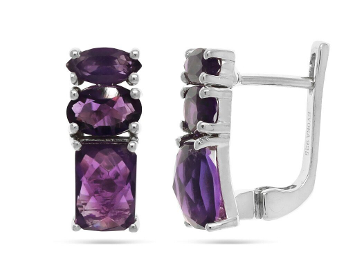Серьги из серебра аметист, Симфония