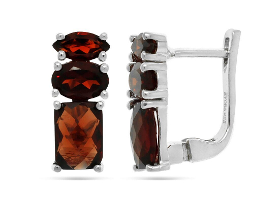 Серьги из серебра гранат, Симфония