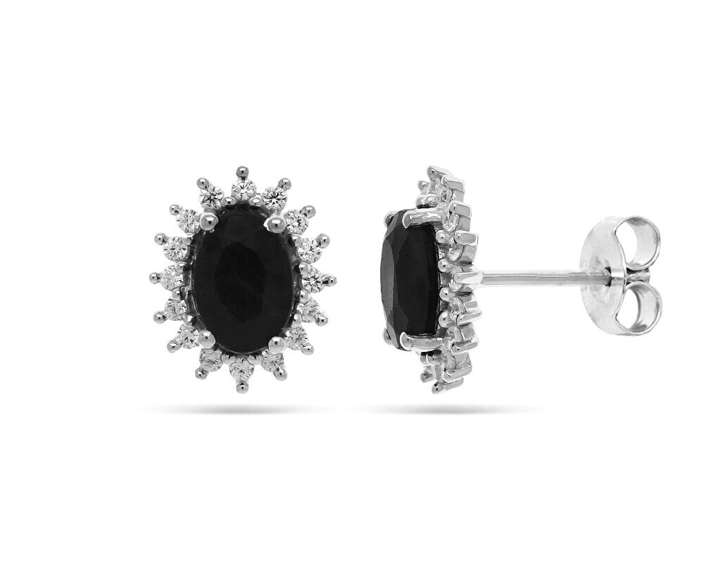 Серьги из серебра сапфир корунд, Вива