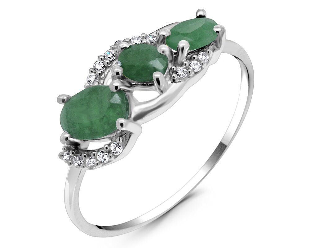 Кольцо из серебра изумруд берилл, Лабиринт