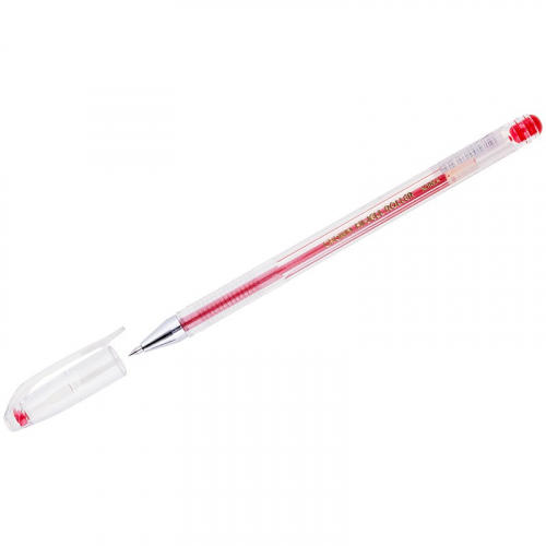 Ручка гелевая красная 0,5мм Crown 