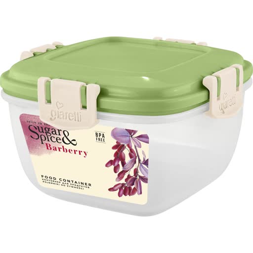 Контейнер для продуктов герметичный 1л квадратный фисташка Sugar&Spice Barberry