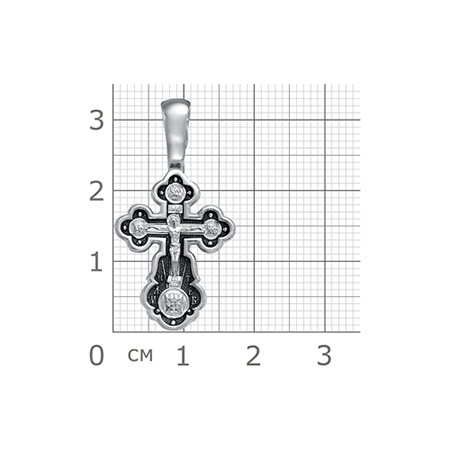 2-709-3 Крест из серебра частичное чернение литье