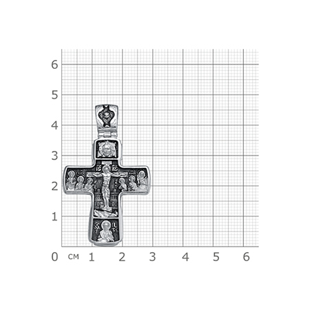 2-468-3 Крест (образ Знамение) из серебра частичное чернение литье