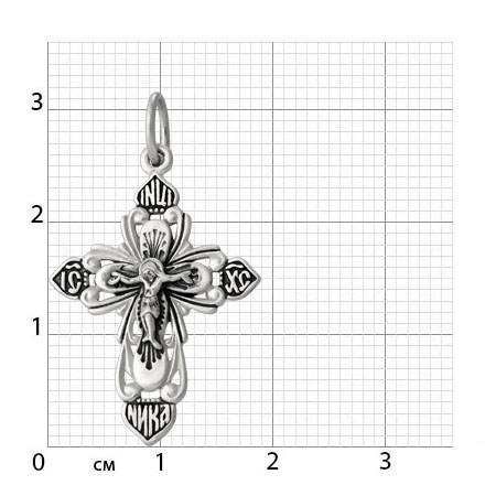 2-257-3 Крест из серебра частичное чернение литье