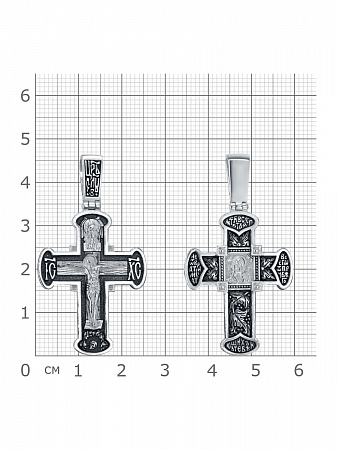 2-404-3 Крест из серебра частичное чернение литье