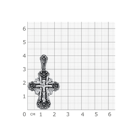 2-473-3 Крест (свт.Николай) из серебра частичное чернение литье