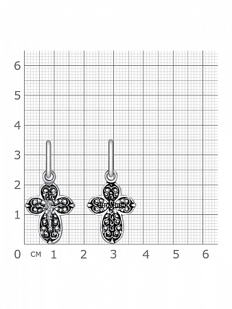 2-330-3 Крест из серебра литье частичное чернение