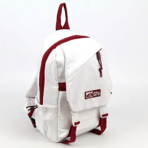 Маленький текстильный рюкзак с одной лямкой 9215 Вайт-Ред