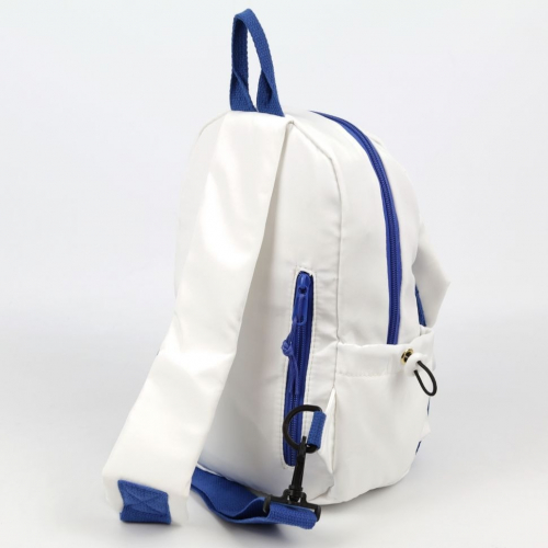 Маленький текстильный рюкзак с одной лямкой 9215 Вайт-Блу