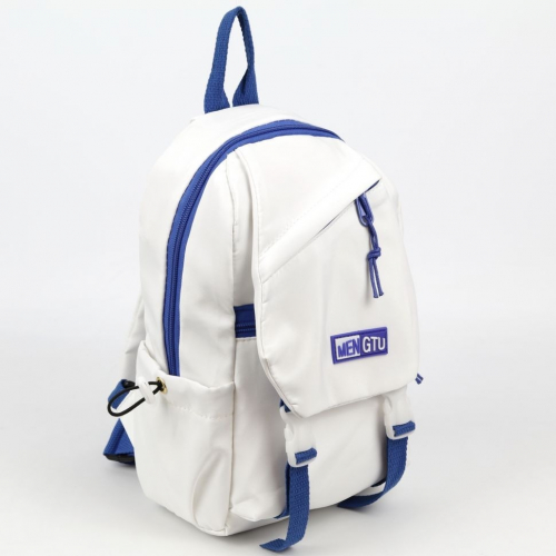 Маленький текстильный рюкзак с одной лямкой 9215 Вайт-Блу