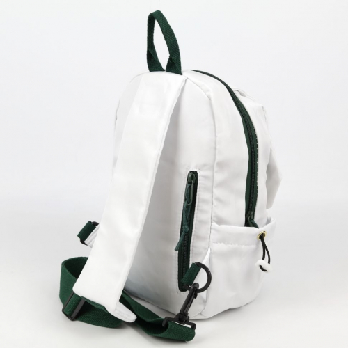 Маленький текстильный рюкзак с одной лямкой 9215 Вайт-Грин