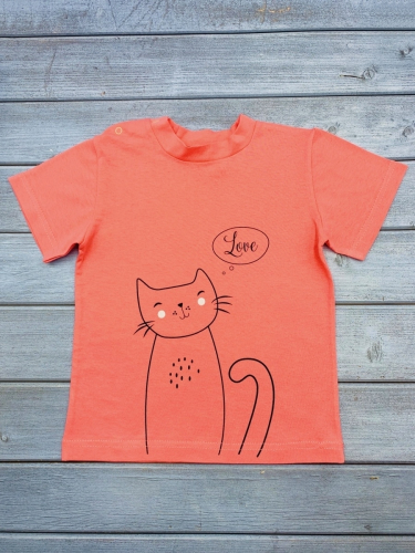 Рубашечка Cat Love / Персик