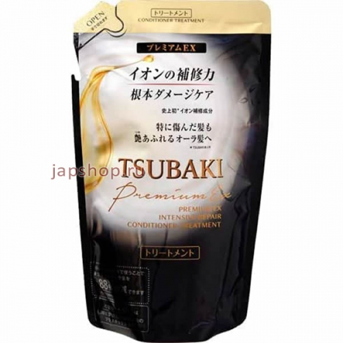 Shiseido Tsubaki Premium EX Кондиционер для волос Интенсивное восстановление, с маслом камелии, мягкая упаковка, 330 мл (4550516474414)