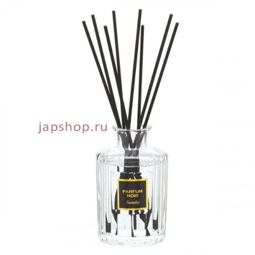 Sawaday Stick Parfum Noir Натуральный аромадиффузор для дома, с элегантным восточным ароматом, 8 палочек, стеклянный флакон, 70 мл (4987072038475)