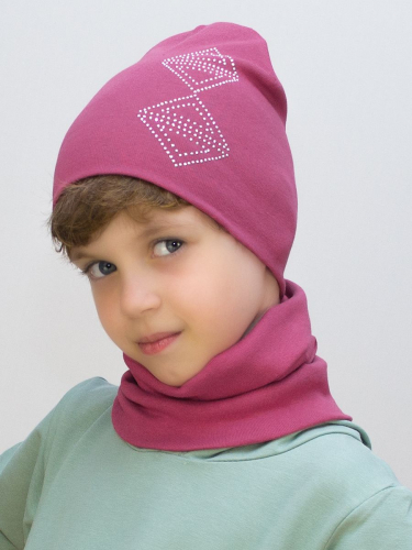 Комплект для девочки шапка+снуд Diamond, размер 48-50, хлопок 95%
