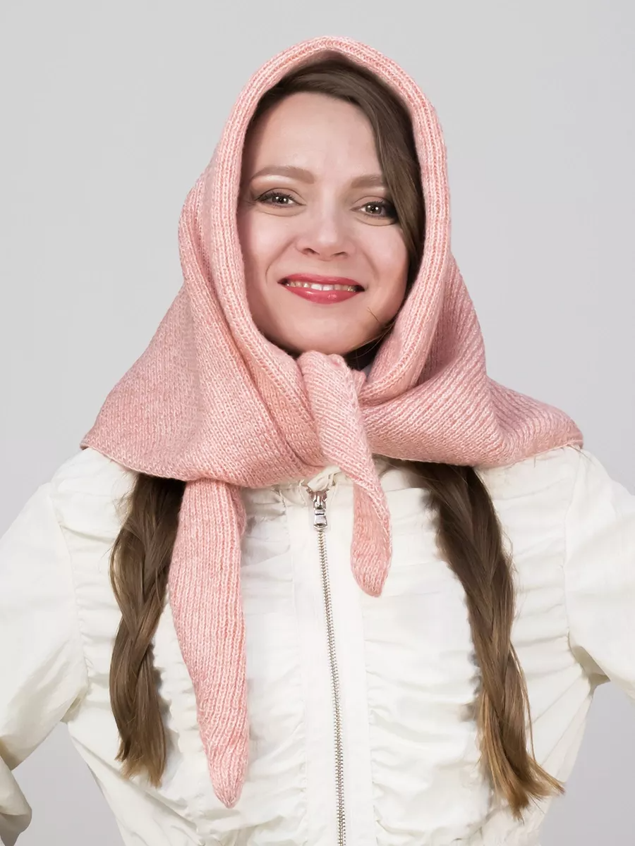 Косынка женская Руслана (Цвет лососевый), Один размер, шерсть 30%