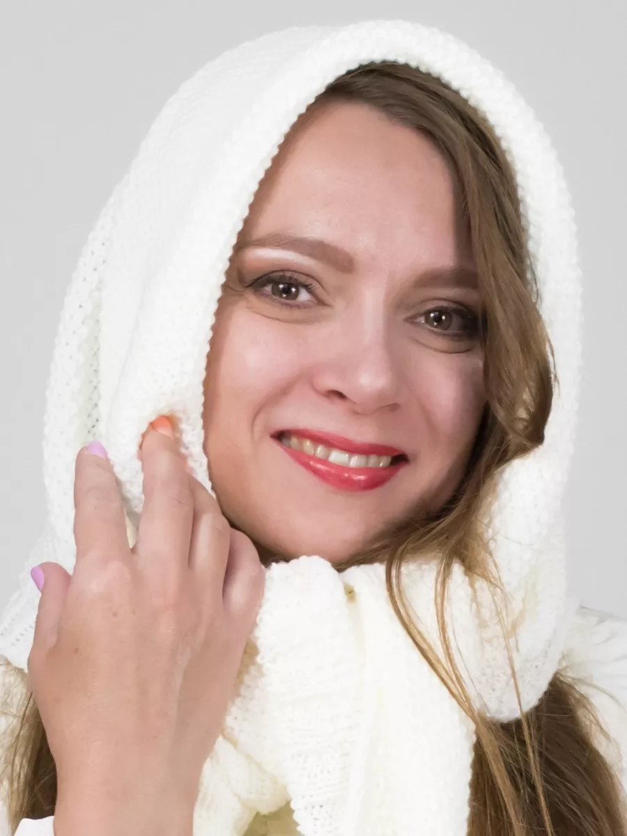 Косынка женская София (Цвет молочный), Один размер, шерсть 30%
