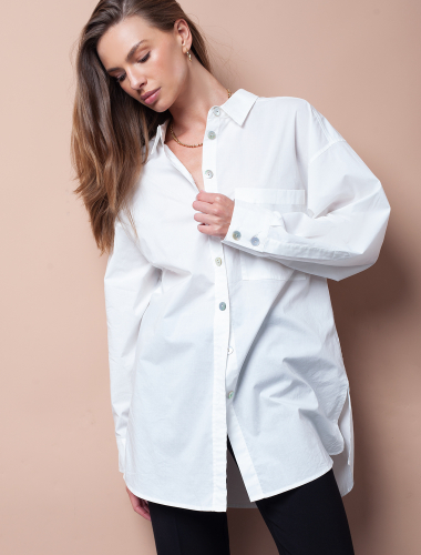 Блузка over-size из премиального хлопка-вуали