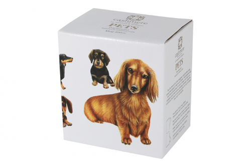 Кружка, 300 мл, фарфор F, белая, Такса, Pets, 54377