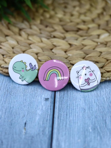 Набор значков Rainbow Cat and Dragon