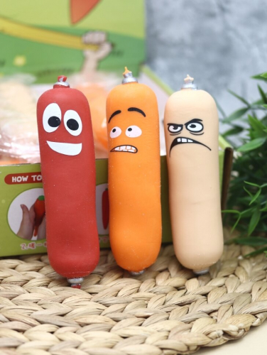 Мялка - антистресс «Funny sausage», red