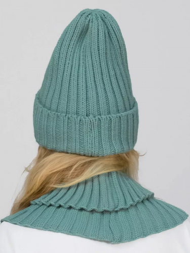 Комплект зимний женский шапка+снуд Кэмерон (Цвет полынь), размер 56-58, шерсть 30%
