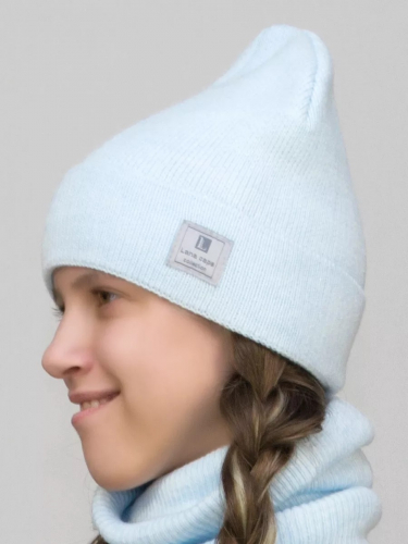 Комплект зимний для девочки шапка+снуд Милана (Цвет лед), размер 52-54; 56-58
