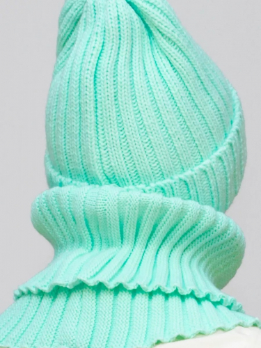 Комплект зимний женский шапка+снуд Кэмерон (Цвет мятный), размер 56-58, шерсть 30%