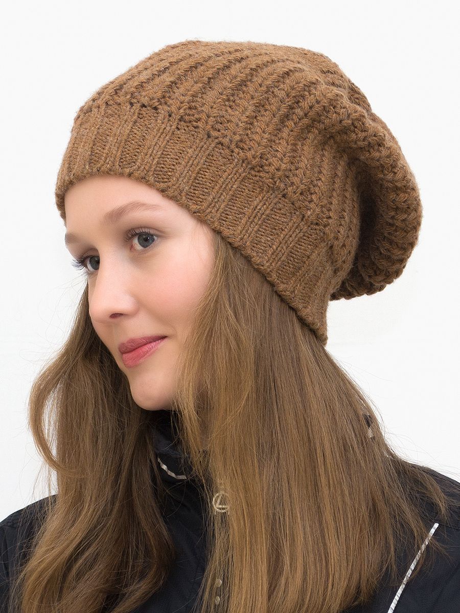 Шапка зимняя женская Фиона (Цвет коричневый), размер 54-56, шерсть 50%