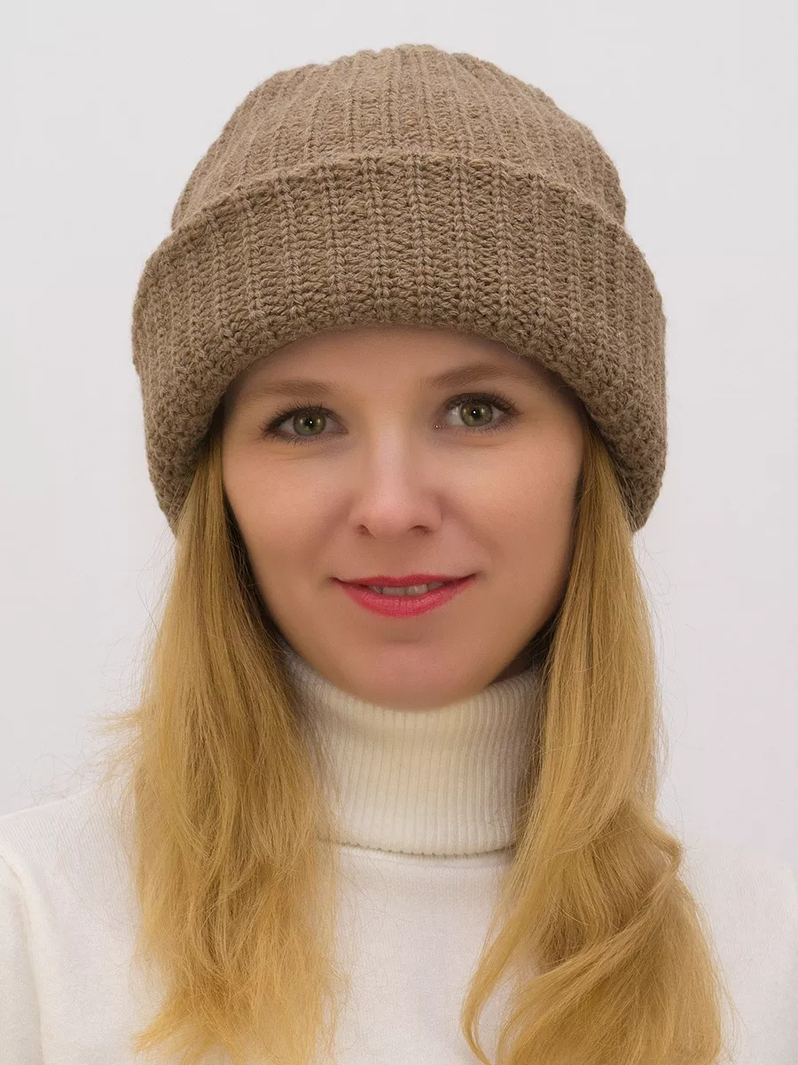 Шапка зимняя женская Ирина (Цвет ореховый), размер 56-58, шерсть 30%