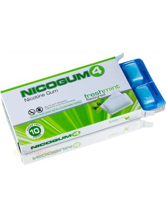 Никогум-4, никотиновая жевательная резинка без сахара, 10 шт, производитель Кипла Хэлф