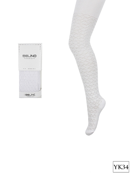 Колготки детские YK-34 Belino Ажурные БЕЛЫЙ
