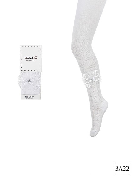 Колготки детские BA-22 Belino Ажурные  БЕЛЫЙ