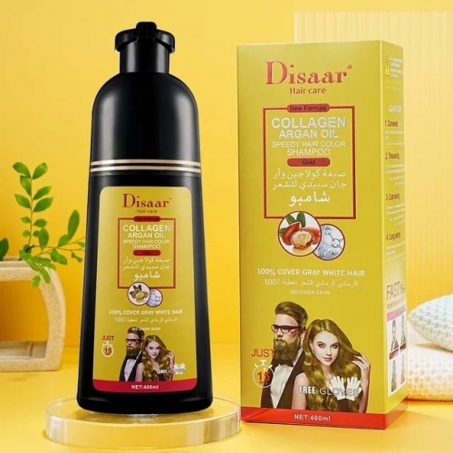 DISAAR  Шампунь Оттеночный COLLAGEN Argan Oil Закрашивающий седину ЗОЛОТИСТЫЙ  (Gold)  400мл  (DS-5103)